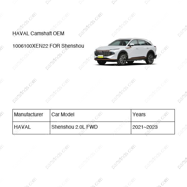 1006100XEN22|1006100XEN22 | Camshaft | HAVAL parts | | | Shenshou 2.0L FWD | PartsFinds
