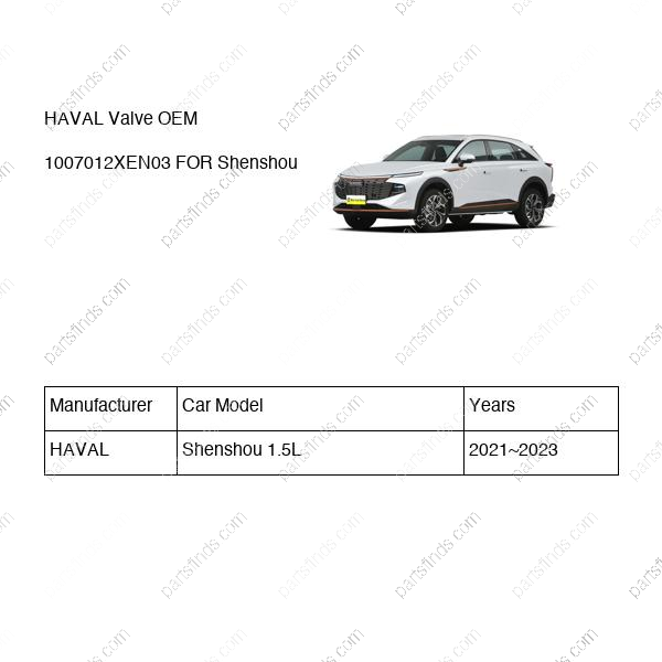 1007012XEN03|1007012XEN03 | Valve | HAVAL parts | | | Shenshou 1.5L | PartsFinds