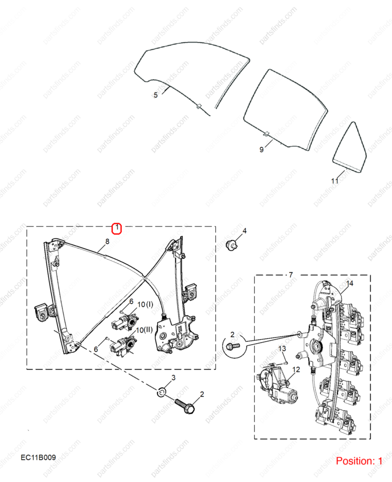 10124270|10124270 | Rear Left Door Window Regulator | MG parts | | | MG6 | MG550 | PartsFinds