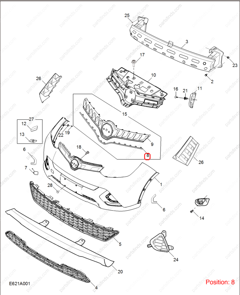 10125262|10125262 | Front grille trim | MG parts | | | MG GS | PartsFinds