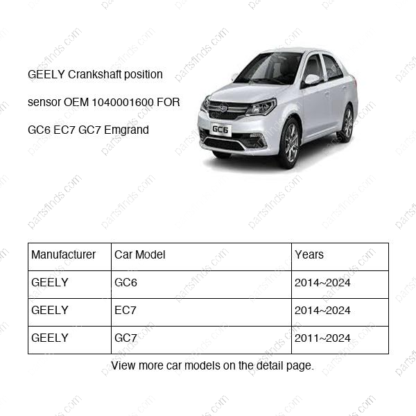 1040001600|1040001600 | Crankshaft position sensor | GEELY parts | | | GC6 | EC7 | GC7 | PartsFinds 1040001600|1040001600 | Crankshaft position sensor | GEELY parts | | | GC6 | EC7 | GC7 | PartsFinds