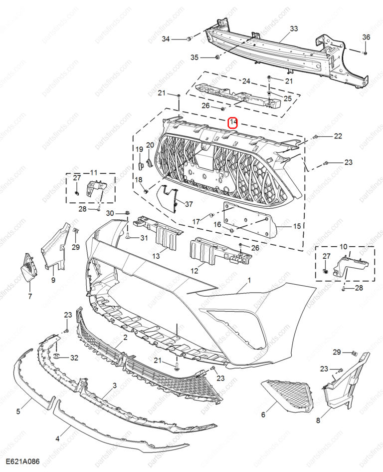 11378618|11378618 | Front grille | MG parts | | | MG GT | PartsFinds