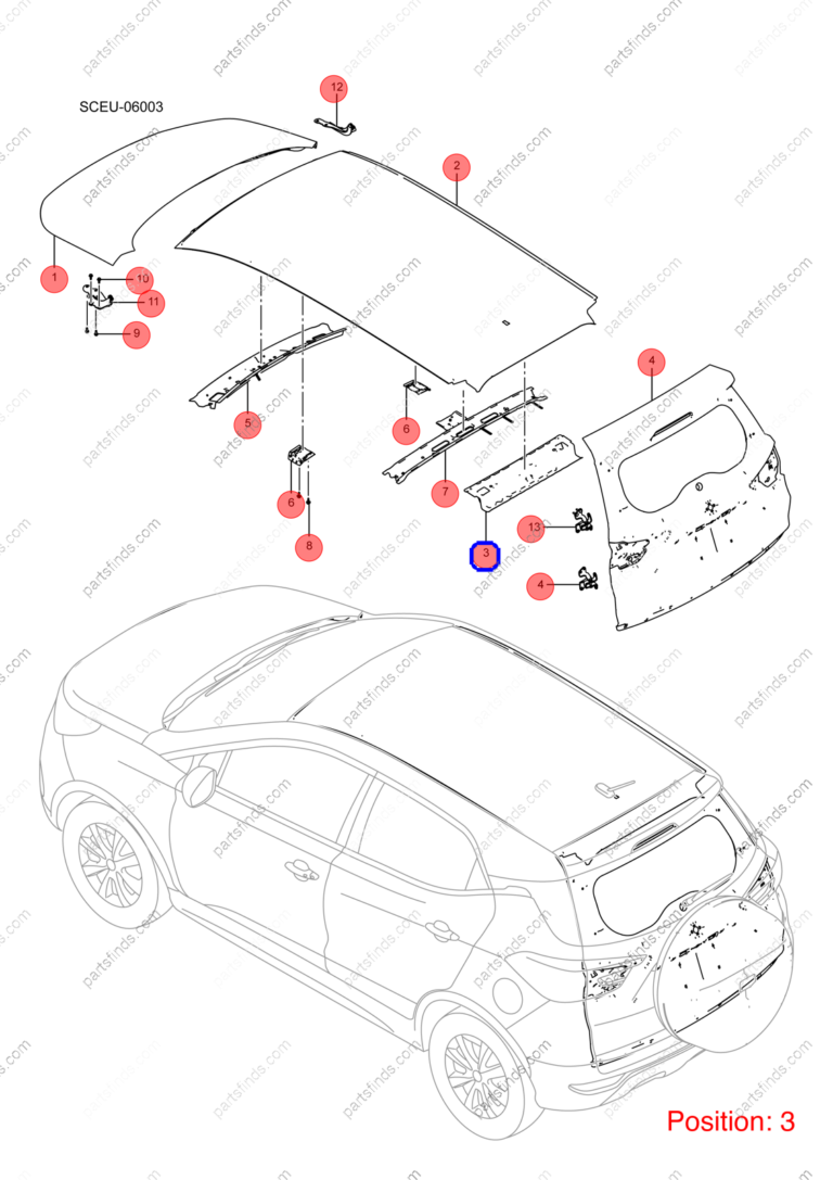 11670949-00|1167094900 | Roof beam | BYD parts | SC-5701310/77 | SC570131077 | Atto3 PRO EV | Yuan PRO EV | PartsFinds