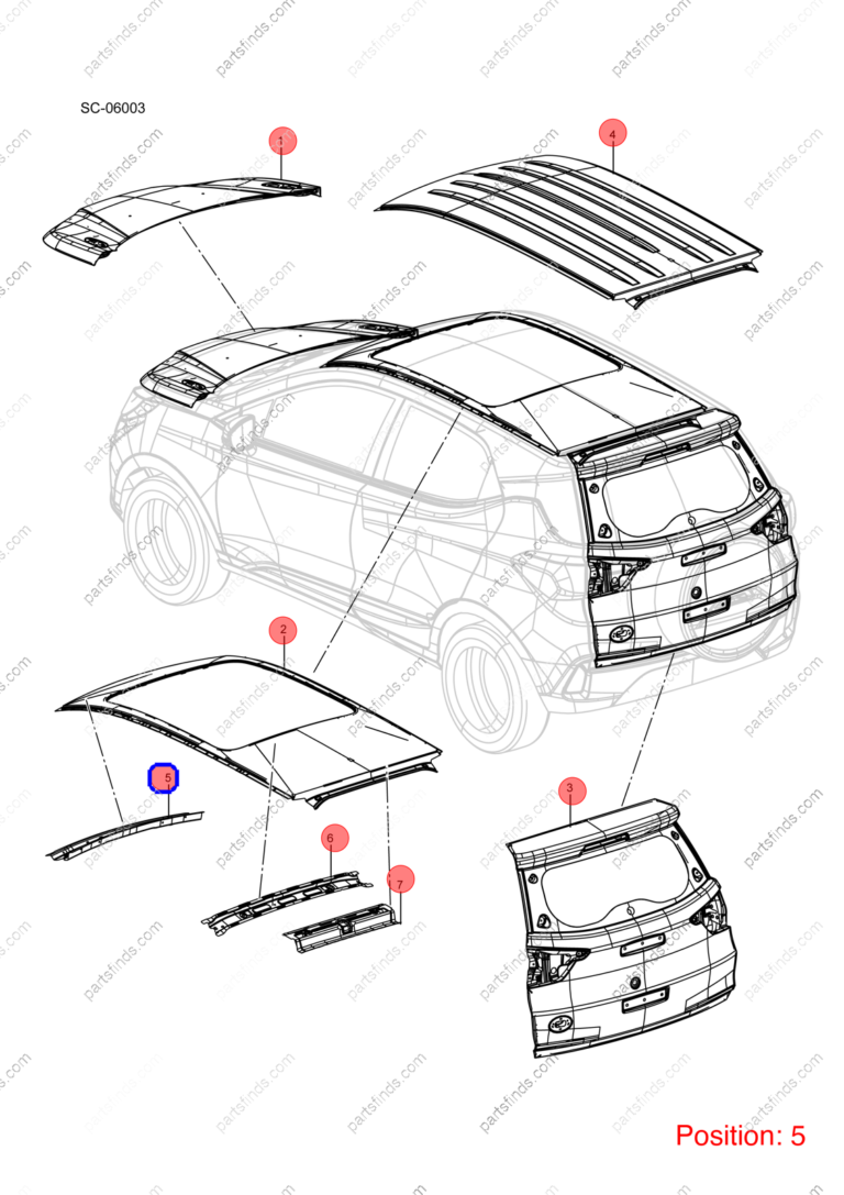 11691913-00|1169191300 | Roof beam | BYD parts | SC-5701211/77 | SC570121177 | Atto3 PRO EV | Yuan PRO EV | PartsFinds