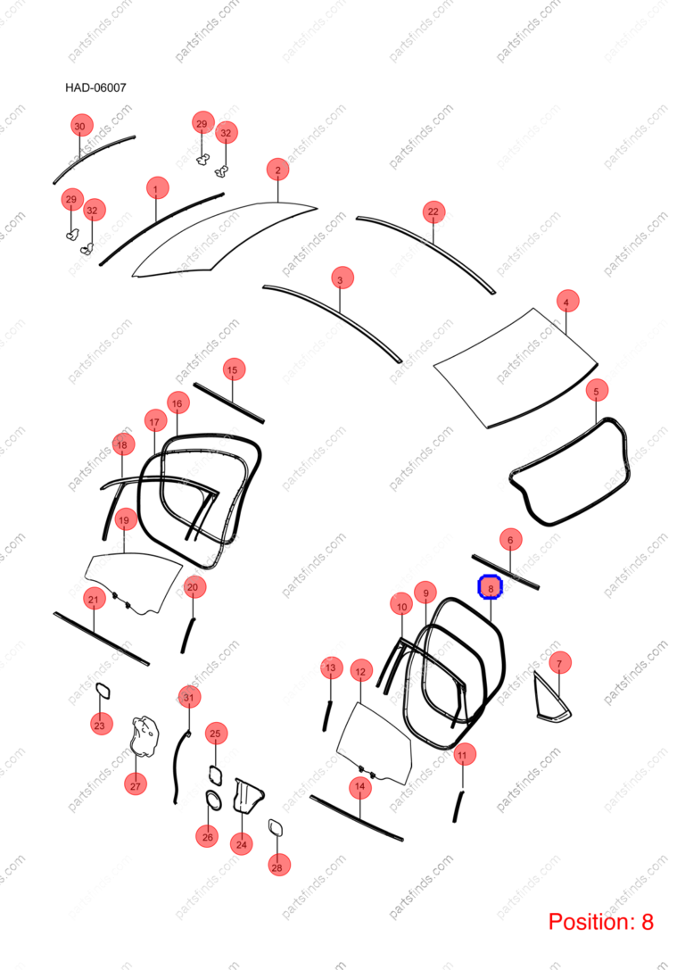 12225977-00|1222597700 | Door frame weatherstrip | BYD parts | HAD-5407113 | HAD5407113 | Qin PLUS DM-i | KING DM-i | Chazor DM-i | PartsFinds