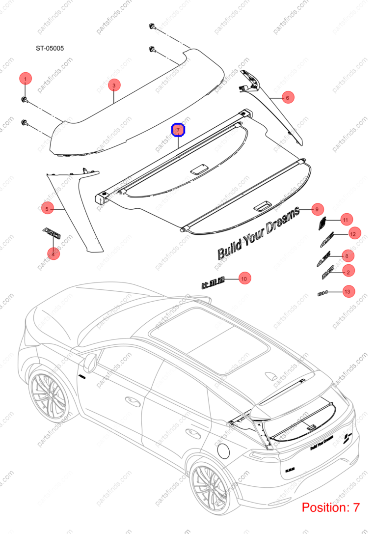12243904-00|1224390400 | Rear window curtain | BYD parts | ST-8226020-00A7 | ST822602000A7 | Tang EV | PartsFinds