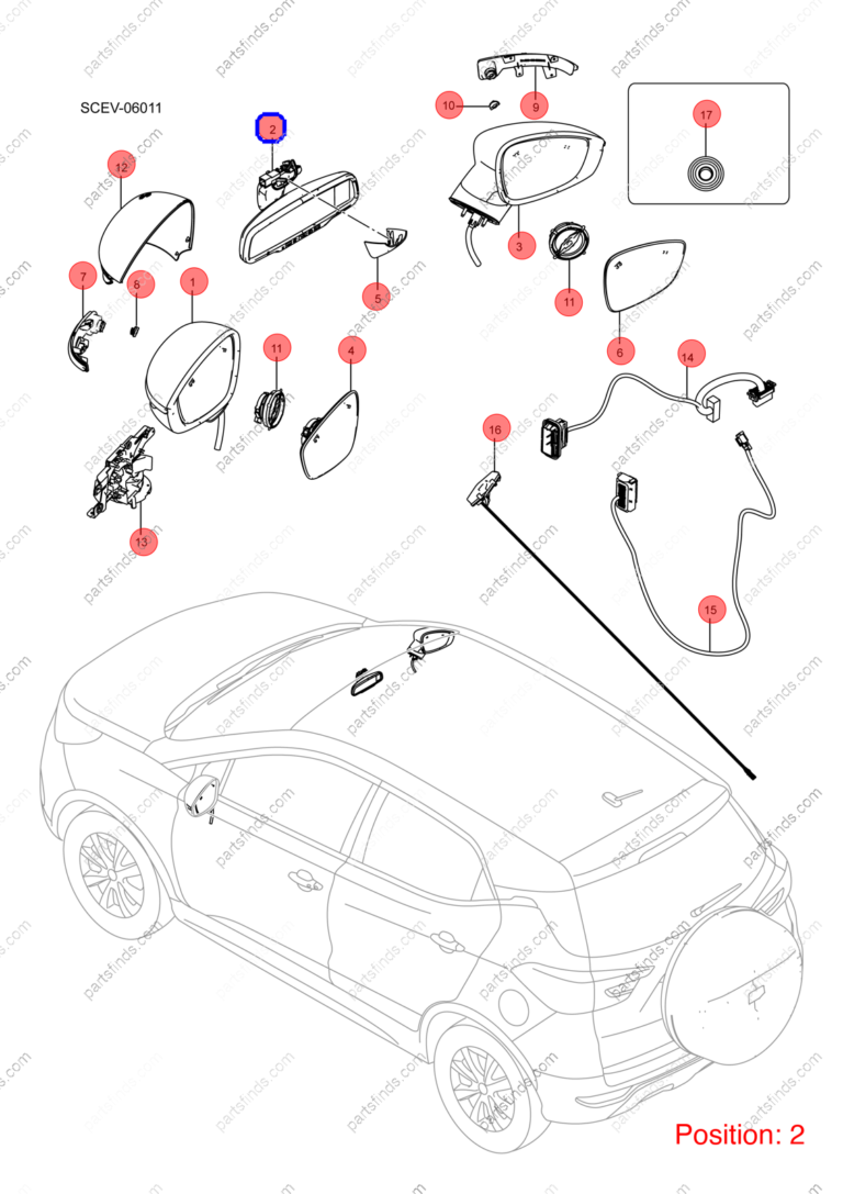 12409097-00|1240909700 | Interior mirror | BYD parts | SA2FC-8201100C | SA2FC8201100C | Atto3 PRO EV | Yuan PRO EV | D1 EV | PartsFinds