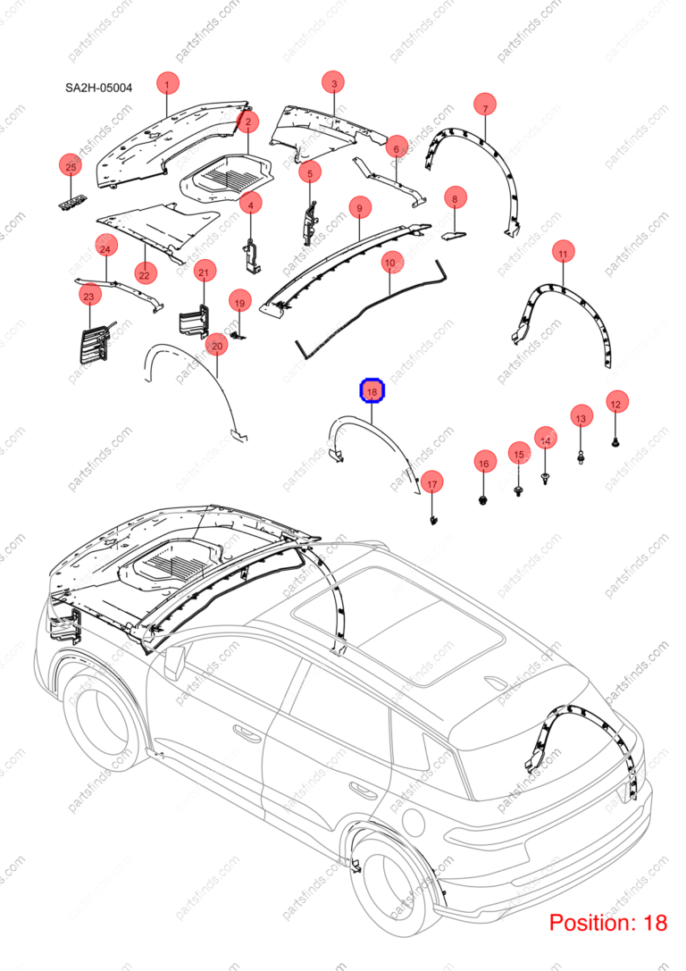 12412520-00|1241252000 | Wheel eyebrow | BYD parts | SA2FC-5302430A | SA2FC5302430A | Song PRO EV | PartsFinds