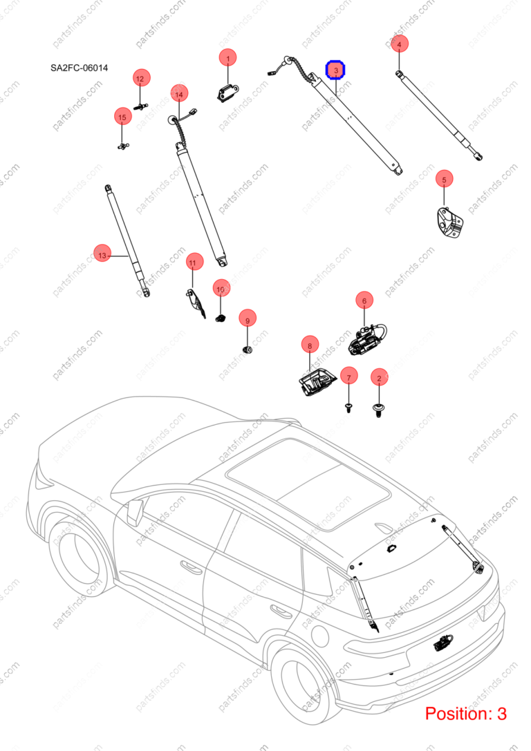 12521552-00|1252155200 | Tailgate Lift Support | BYD parts | SA2FC-6309512 | SA2FC6309512 | Song PRO EV | PartsFinds