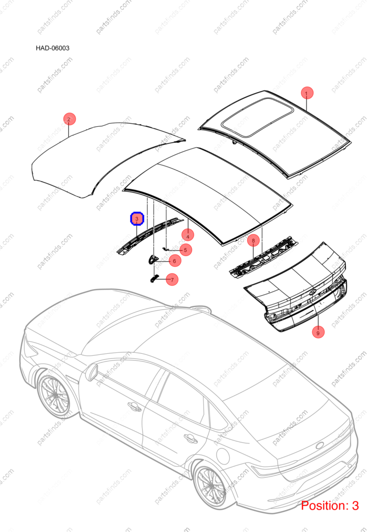 12522185-00|1252218500 | Roof beam | BYD parts | HAD-5701200/70 | HAD570120070 | Qin PLUS DM-i | PartsFinds