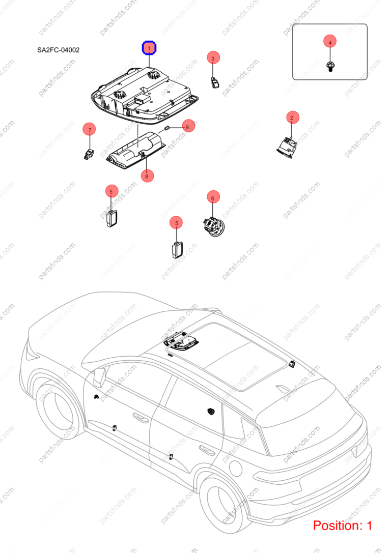 12582217-00|1258221700 | Reading light | BYD parts | SA2FC-4123010-00DJ | SA2FC412301000DJ | Song PRO EV | PartsFinds