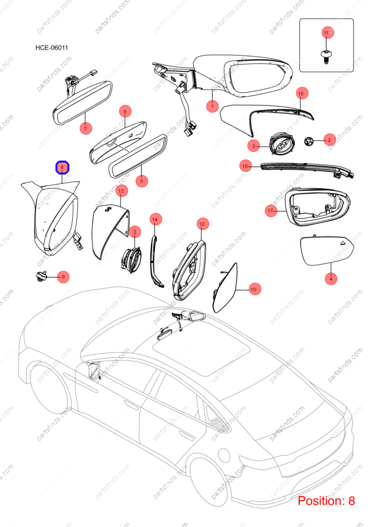 12612906-00|1261290600 | Reverse mirror assembly | BYD parts | HC-8202100 | HC8202100 | Han EV | PartsFinds