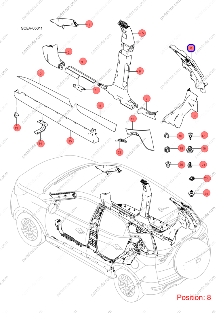 12629221-00|1262922100 | C-pillar trim panel | BYD parts | SC-5402320-00DJ | SC540232000DJ | Atto3 PRO EV | Yuan PRO EV | PartsFinds