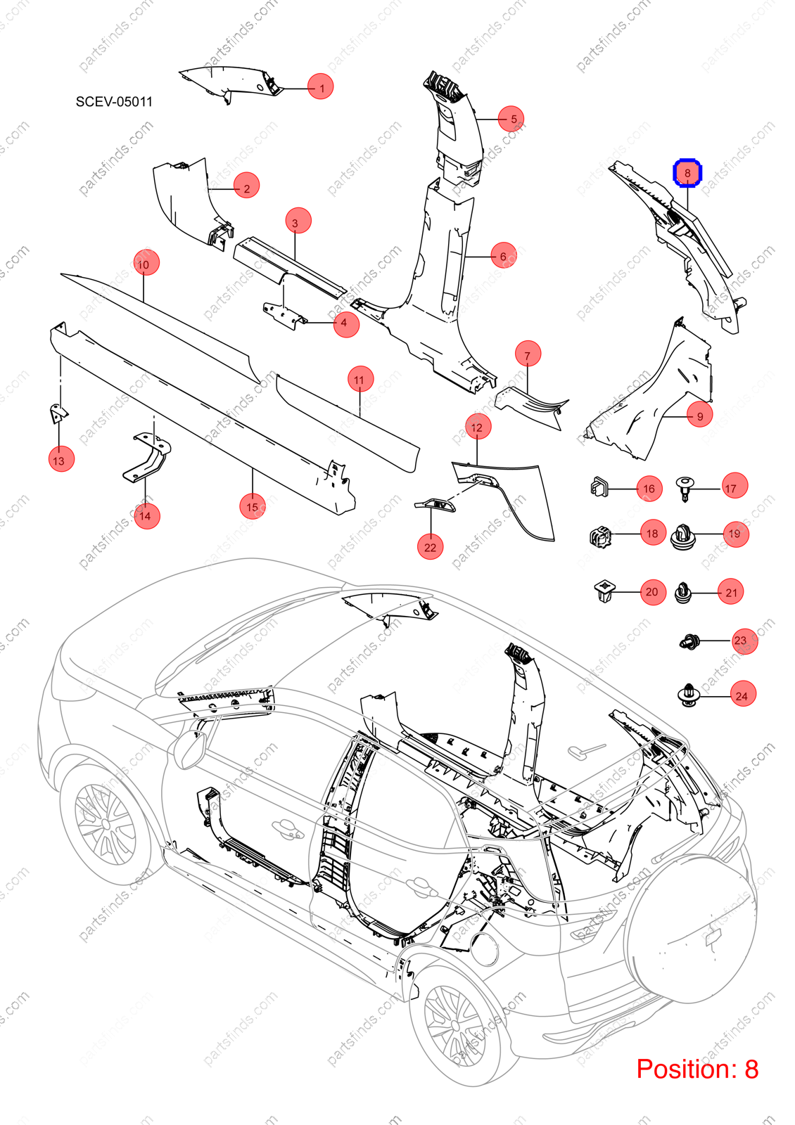 12629222-00|1262922200 | C-pillar trim panel | BYD parts | SC-5402310-00DJ | SC540231000DJ | Atto3 PRO EV | Yuan PRO EV | PartsFinds 12629222-00|1262922200 | C-pillar trim panel | BYD parts | SC-5402310-00DJ | SC540231000DJ | Atto3 PRO EV | Yuan PRO EV | PartsFinds