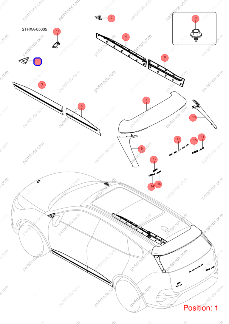 12678622-00|1267862200 | Reverse mirror triangle trim panel | BYD parts | ST-5302330-U1EF | ST5302330U1EF | Tang EV | PartsFinds