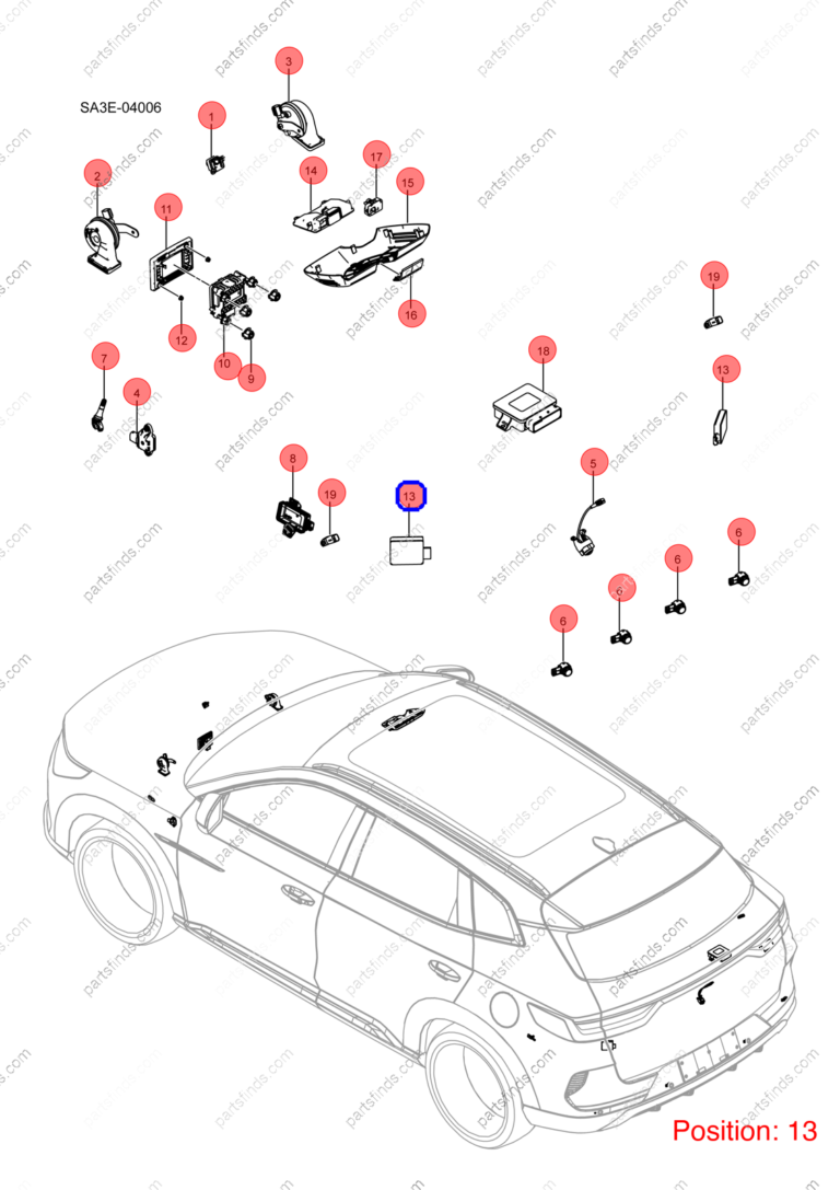 12679378-00|1267937800 | Lane change sensor | BYD parts | SA3F-3603600 | SA3F3603600 | Song PLUS EV | PartsFinds