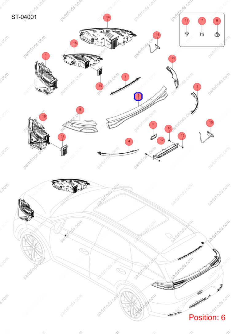 12707647-00|1270764700 | Taillight | BYD parts | ST-4107300A | ST4107300A | Tang EV | PartsFinds