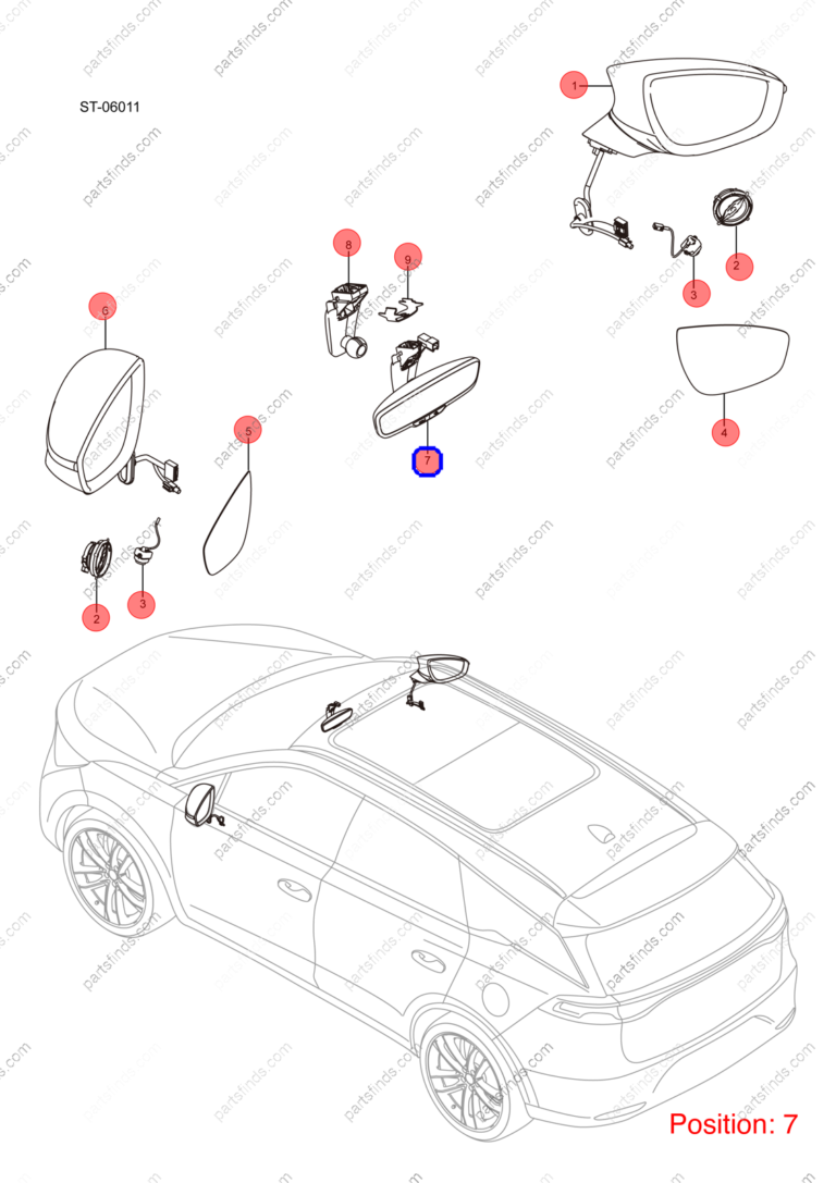 12733005-00|1273300500 | Interior mirror | BYD parts | STHA-8201100A | STHA8201100A | Tang EV | PartsFinds