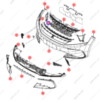 12816367-00|1281636700 | Front grille trim | BYD parts | HCE-2803113 | HCE2803113 | Han EV | PartsFinds