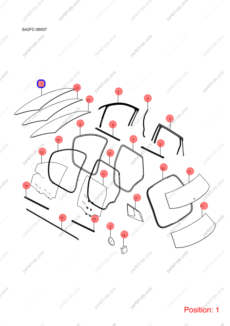 12884053-00|1288405300 | Windshield | BYD parts | SA2FC-5206010B-D1 | SA2FC5206010BD1 | Song PRO EV | PartsFinds