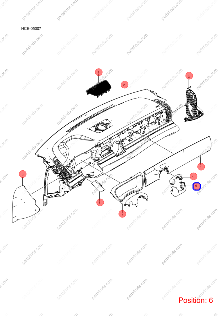 12918794-00|1291879400 | Combination instrument trim panel | BYD parts | HC-5306660-00ZM | HC530666000ZM | Han EV | PartsFinds