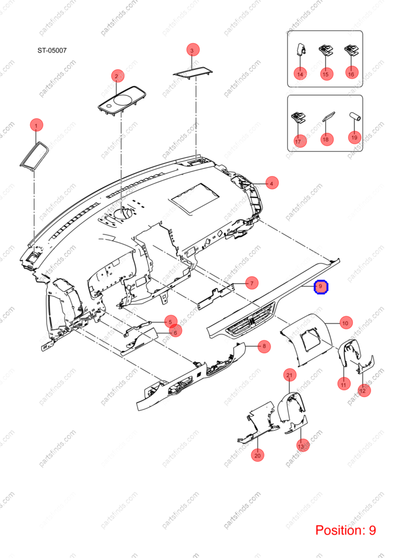 12957078-00|1295707800 | Instrument panel trim | BYD parts | STHA-5306140A-D1A7 | STHA5306140AD1A7 | Tang EV | PartsFinds