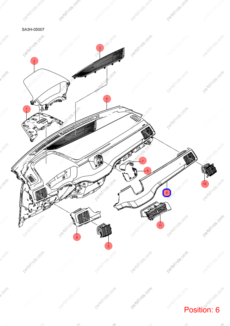 13001167-00|1300116700 | Instrument panel trim | BYD parts | SA3F-5306004G-00E3 | SA3F5306004G00E3 | Song PLUS DM-i | PartsFinds