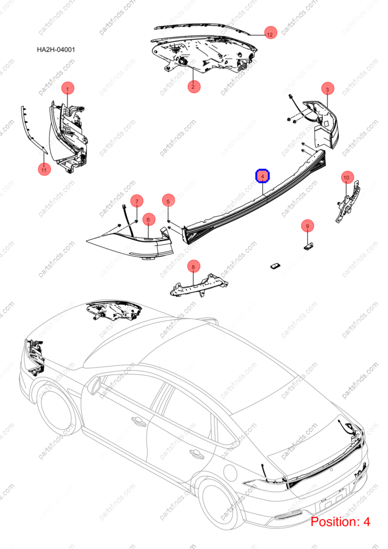 13009504-00|1300950400 | Taillight | BYD parts | HA2HE-4107300 | HA2HE4107300 | Qin PLUS DM-i | PartsFinds