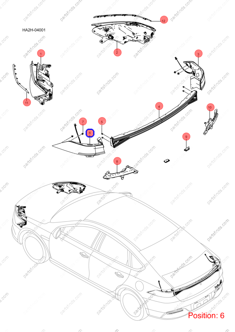 13009505-00|1300950500 | Taillight | BYD parts | HA2HE-4133010 | HA2HE4133010 | Qin PLUS DM-i | PartsFinds