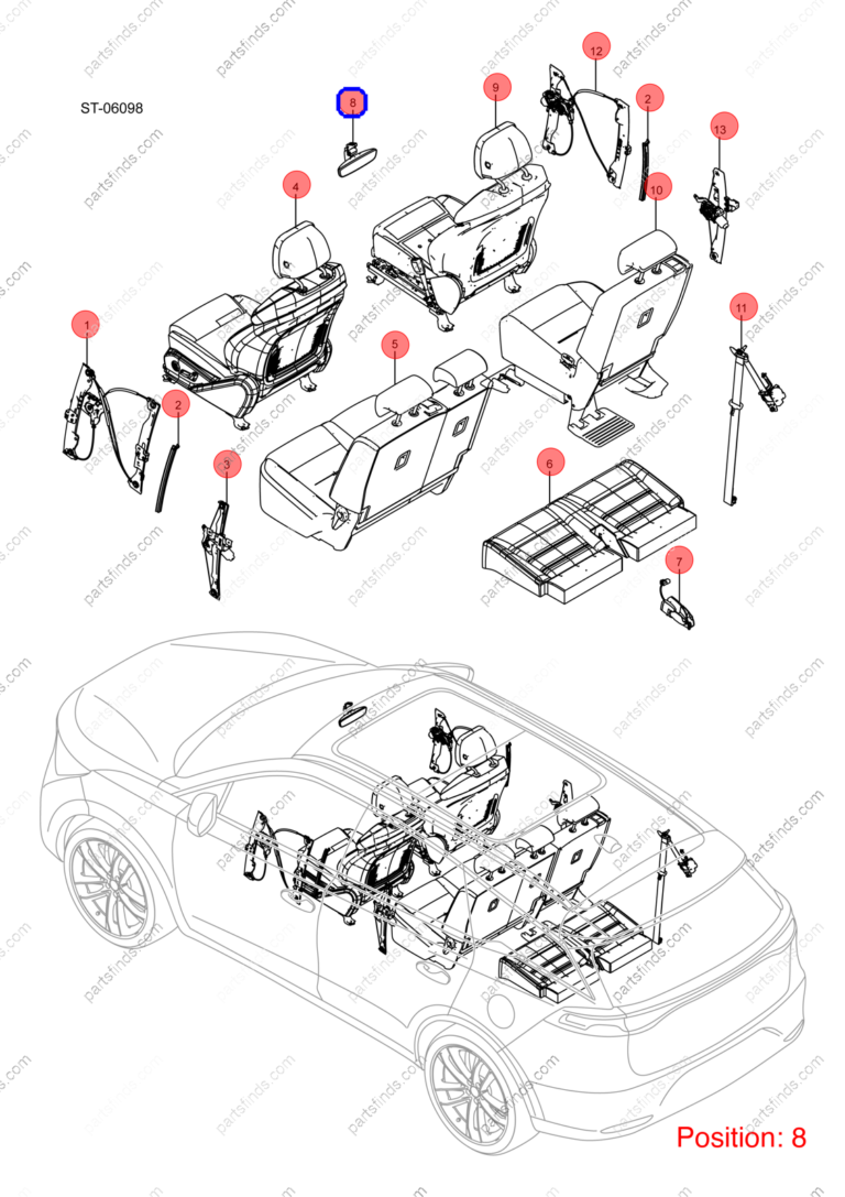 13028555-00|1302855500 | Interior mirror | BYD parts | STEB-8201100 | STEB8201100 | Tang EV | PartsFinds