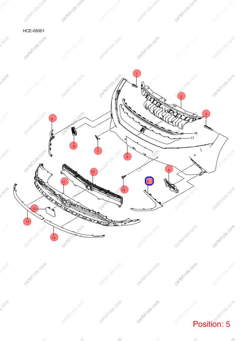 13042022-00|1304202200 | Bumper Trim | BYD parts | HCE-2803271 | HCE2803271 | Han EV | PartsFinds