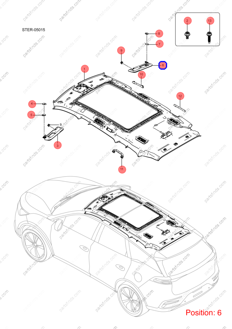 13068783-00|1306878300 | Sun visor | BYD parts | ST-8204020C-00A7 | ST8204020C00A7 | Tang EV | PartsFinds