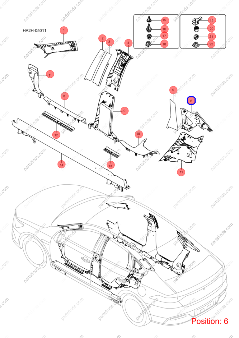 13132726-00|1313272600 | C-pillar trim panel | BYD parts | HAD-5402320A-00A7 | HAD5402320A00A7 | Qin PLUS DM-i | PartsFinds