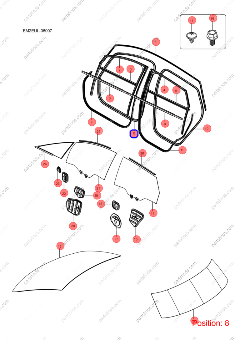 13136224-00|1313622400 | Door frame weatherstrip | BYD parts | EM2E-5407112 | EM2E5407112 | Dolphin EV | PartsFinds