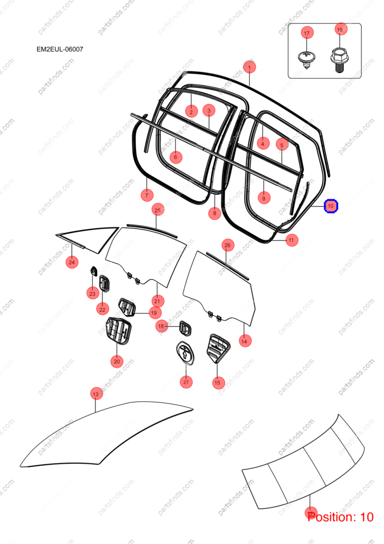 13136225-00|1313622500 | Door frame weatherstrip | BYD parts | EM2E-5407113 | EM2E5407113 | Dolphin EV | PartsFinds