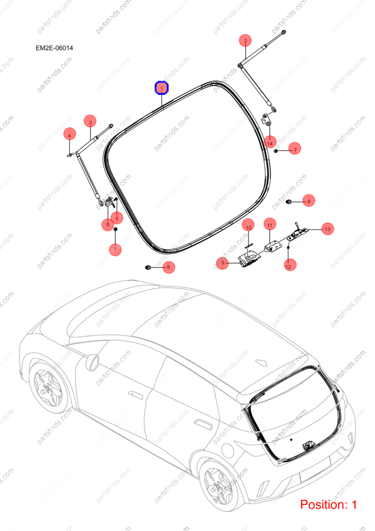 13136563-00|1313656300 | Tailgate rubber strip | BYD parts | EM2E-5407115 | EM2E5407115 | Dolphin EV | PartsFinds