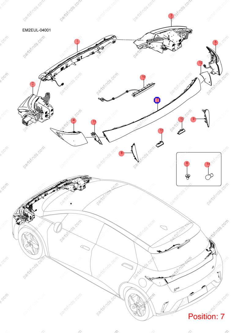 13151989-00|1315198900 | Taillight | BYD parts | EM2E-4107300 | EM2E4107300 | Dolphin EV | PartsFinds