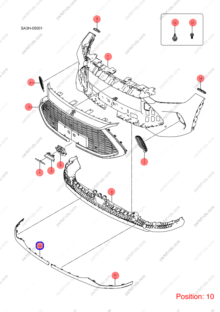 13166185-00|1316618500 | Bumper Trim | BYD parts | SA3HA-2803116/71 | SA3HA280311671 | Song PLUS DM-i | PartsFinds
