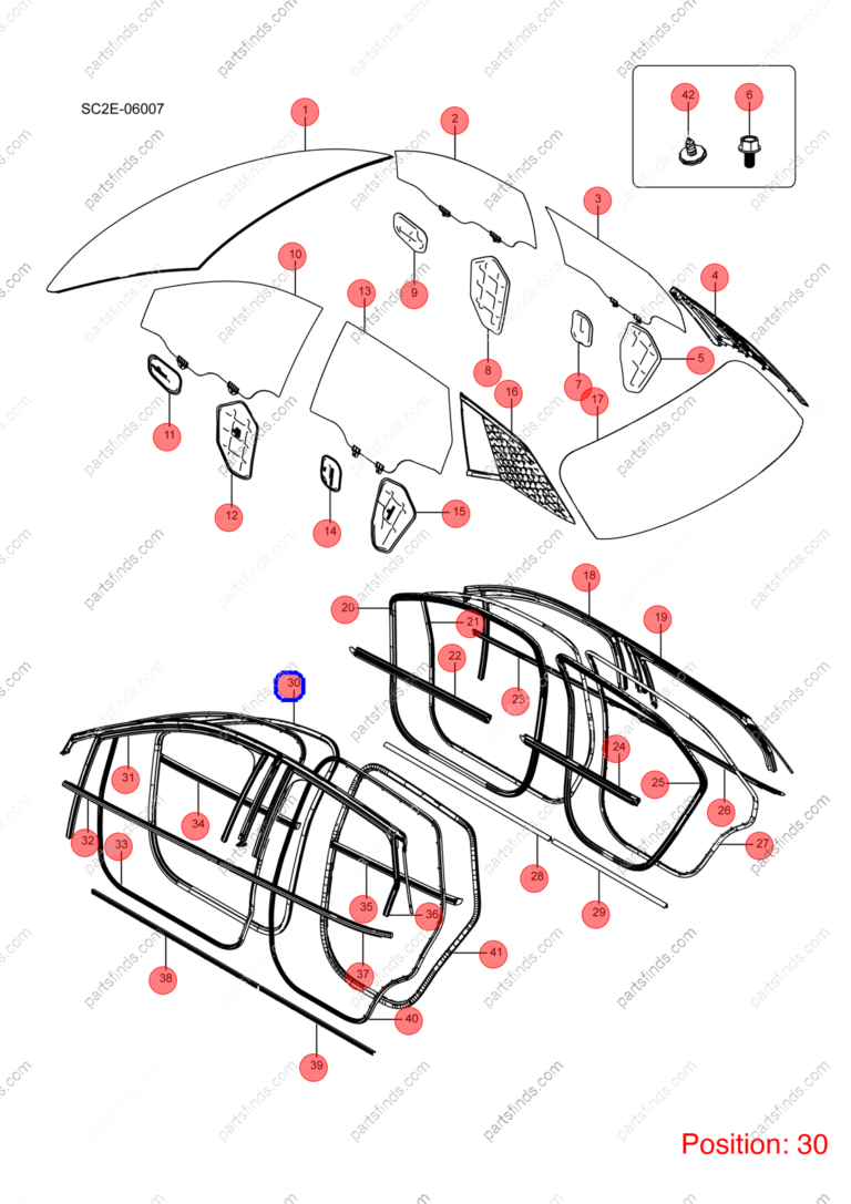 13167808-00|1316780800 | Door frame weatherstrip | BYD parts | SC2E-5407111 | SC2E5407111 | Atto3 PLUS EV | Yuan PLUS EV | PartsFinds