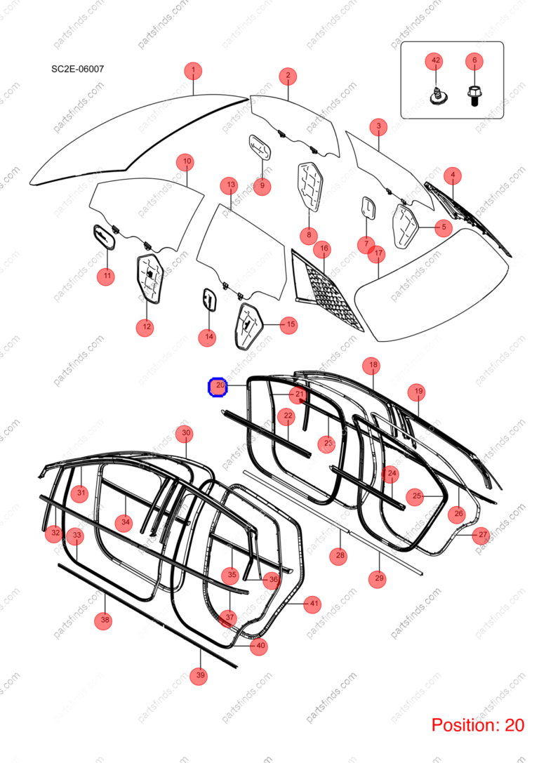 13167811-00|1316781100 | Door frame weatherstrip | BYD parts | SC2E-5407112 | SC2E5407112 | Atto3 PLUS EV | Yuan PLUS EV | PartsFinds