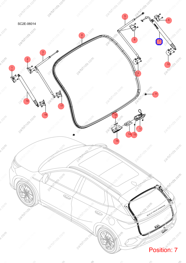 13167849-00|1316784900 | Tailgate Lift Support | BYD parts | SC2E-6309512 | SC2E6309512 | Atto3 PLUS EV | Yuan PLUS EV | PartsFinds