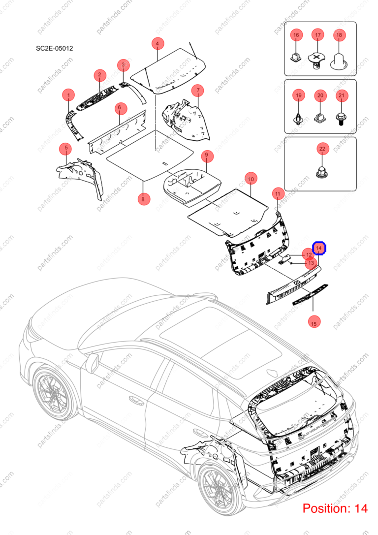 13182878-00|1318287800 | Rear spoiler trim | BYD parts | SC2E-5602070 | SC2E5602070 | Atto3 PLUS EV | Yuan PLUS EV | PartsFinds