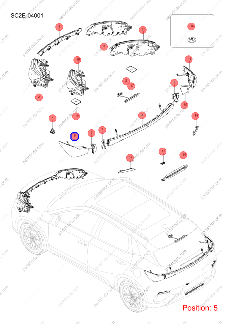 13184242-00|1318424200 | Taillight | BYD parts | SC2E-4133010 | SC2E4133010 | Atto3 PLUS EV | Yuan PLUS EV | PartsFinds
