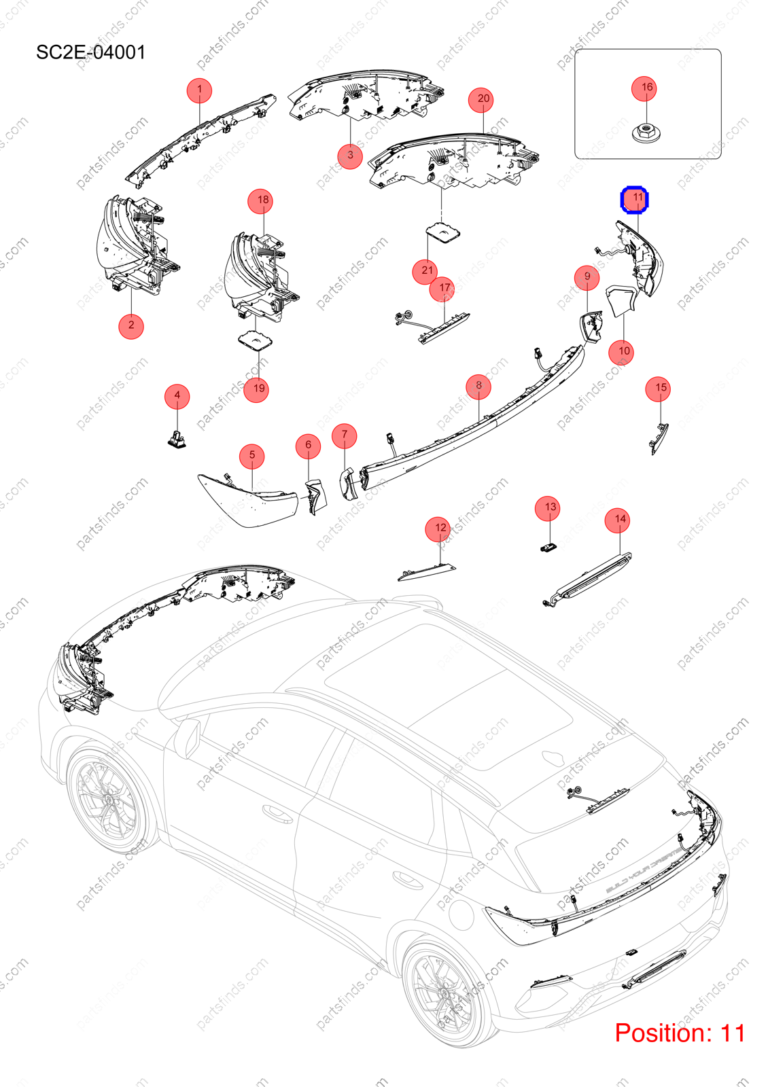 13184245-00|1318424500 | Taillight | BYD parts | SC2E-4133020 | SC2E4133020 | Atto3 PLUS EV | Yuan PLUS EV | PartsFinds