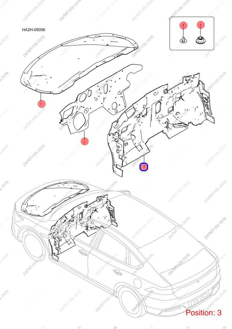 13199153-00|1319915300 | Firewall insulation cotton | BYD parts | HA2HE-5310010-D1 | HA2HE5310010D1 | Qin PLUS DM-i | PartsFinds