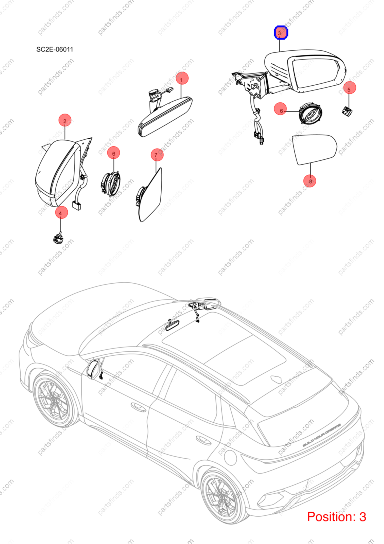 13208923-00|1320892300 | Reverse mirror assembly | BYD parts | SC2E-8202109C | SC2E8202109C | Atto3 PLUS EV | Yuan PLUS EV | PartsFinds