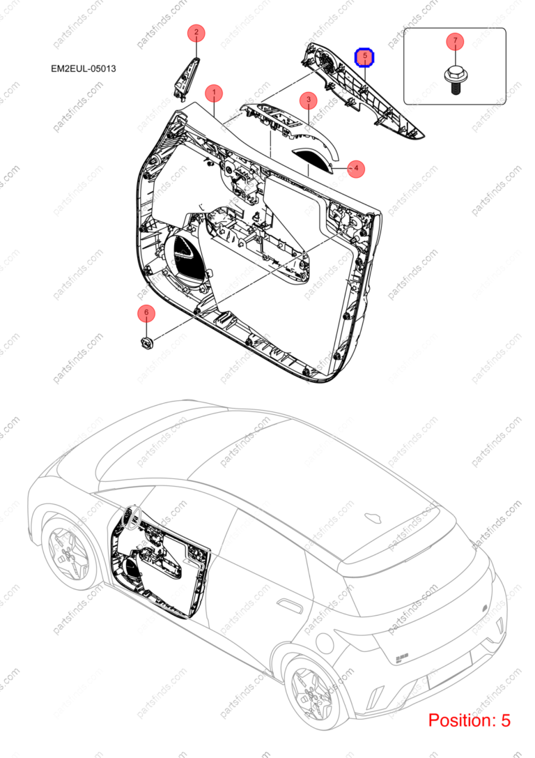 13210122-00|1321012200 | Door panel upper trim | BYD parts | EM2E-6102230-002M | EM2E6102230002M | Dolphin EV | PartsFinds