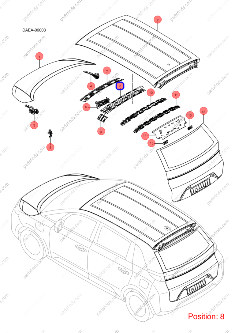 13227712-00|1322771200 | Roof beam | BYD parts | DAEA-5701411/77 | DAEA570141177 | D1 EV | PartsFinds