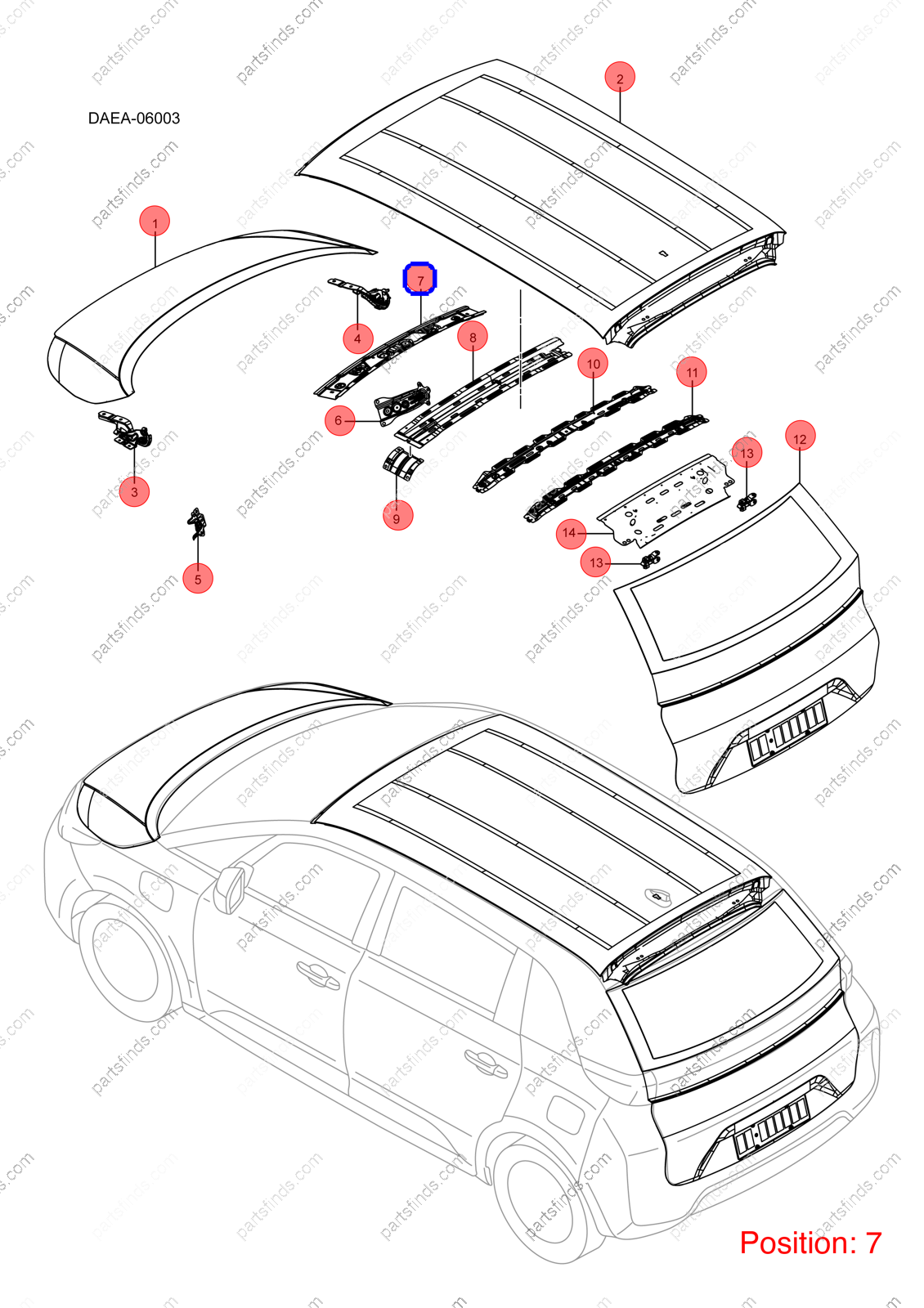 13229267-00|1322926700 | Roof beam | BYD parts | DAEA-5701211/77 | DAEA570121177 | D1 EV | PartsFinds 13229267-00|1322926700 | Roof beam | BYD parts | DAEA-5701211/77 | DAEA570121177 | D1 EV | PartsFinds