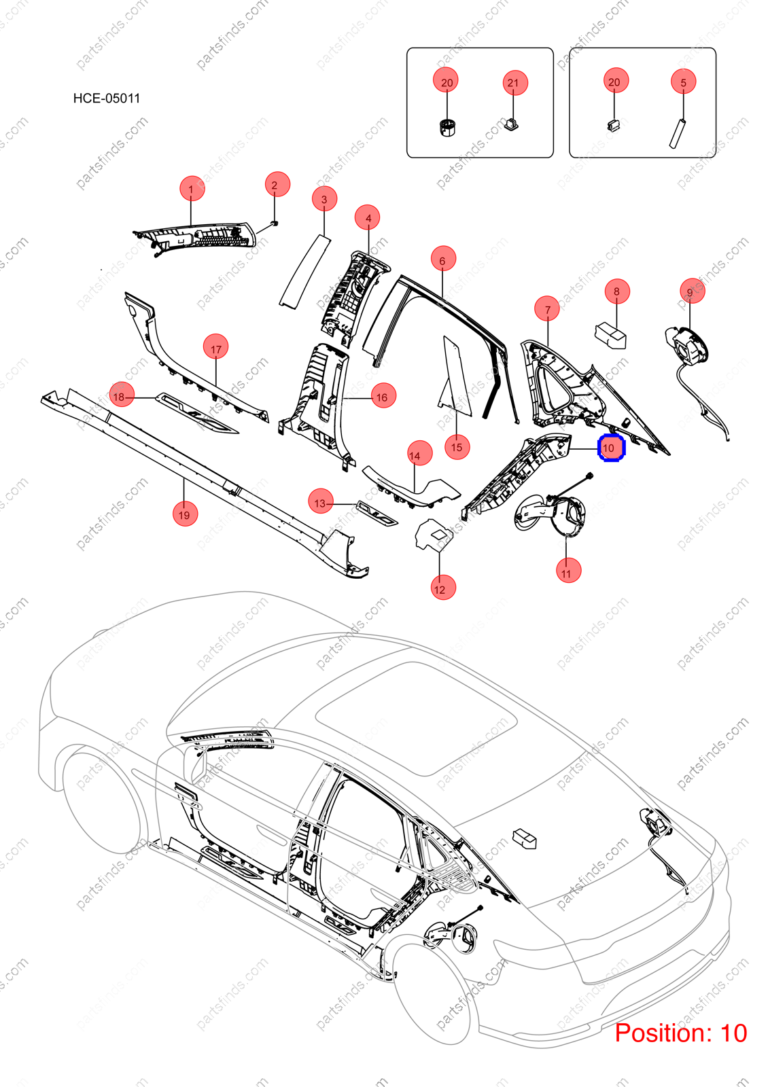 13232621-00|1323262100 | C-pillar trim panel | BYD parts | HC-5402340A-00ZA3 | HC5402340A00ZA3 | Han EV | PartsFinds